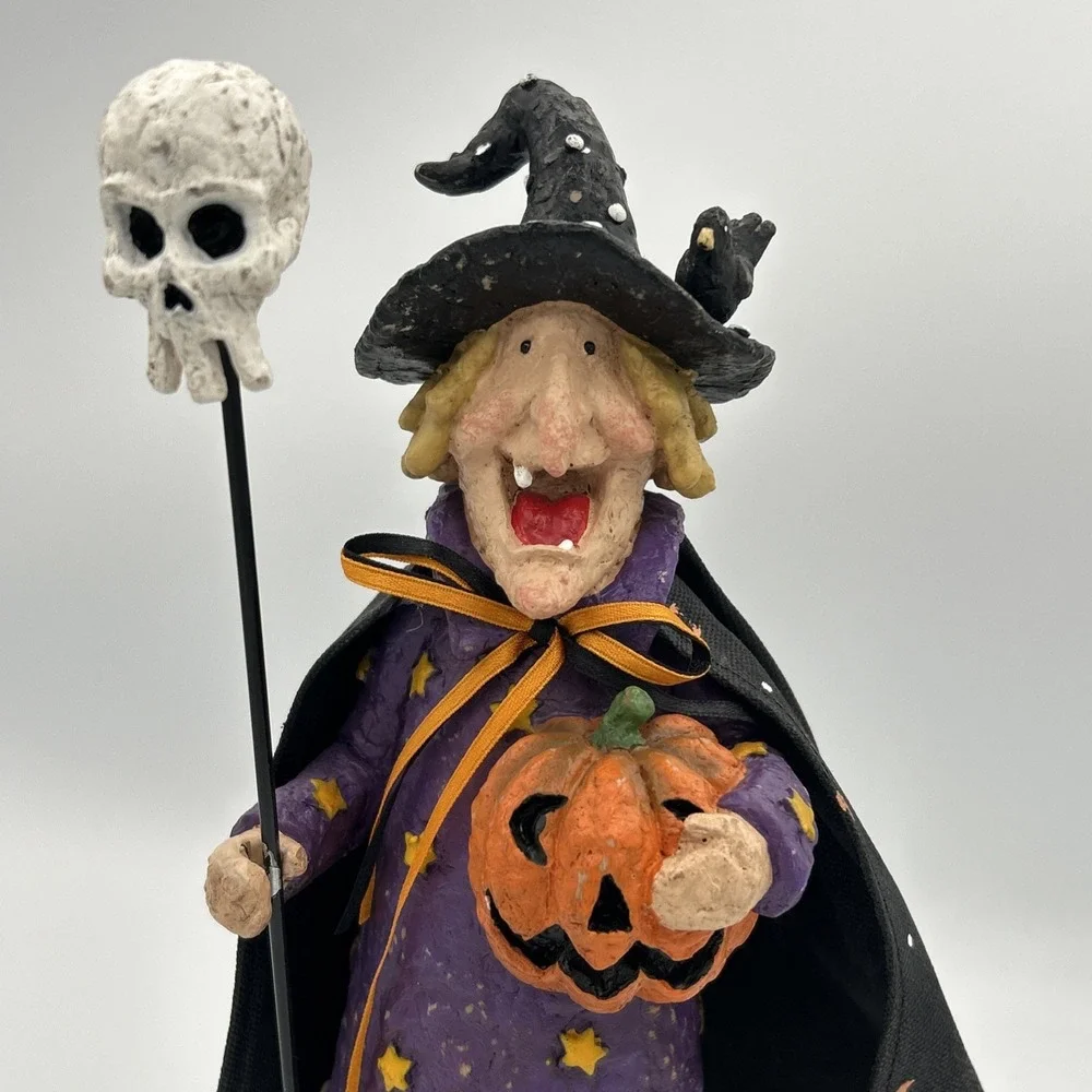 Vintage Primitive Halloween Witch Figurine 11